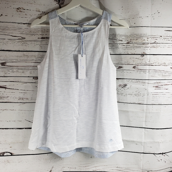 Southern Tide Tops - Southern Tide White/Seersucker Racerback Tank NWT!